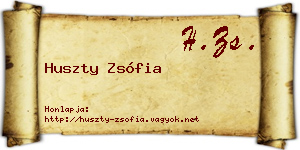 Huszty Zsófia névjegykártya